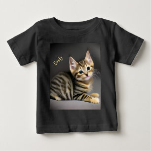 Camiseta Para Bebê Bebê gato-do-mato-bonito