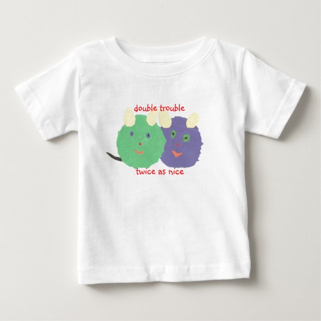 Camiseta Para Bebê bebê gêmeo Karate Kat (Frente)