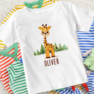 Camiseta Para Bebê Bebê Girafa Fofa