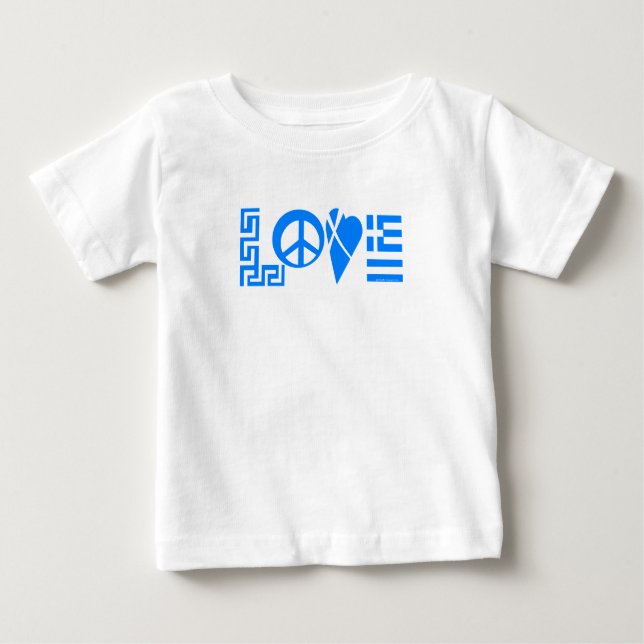 Camiseta Para Bebê Bebê grego do amor (Frente)
