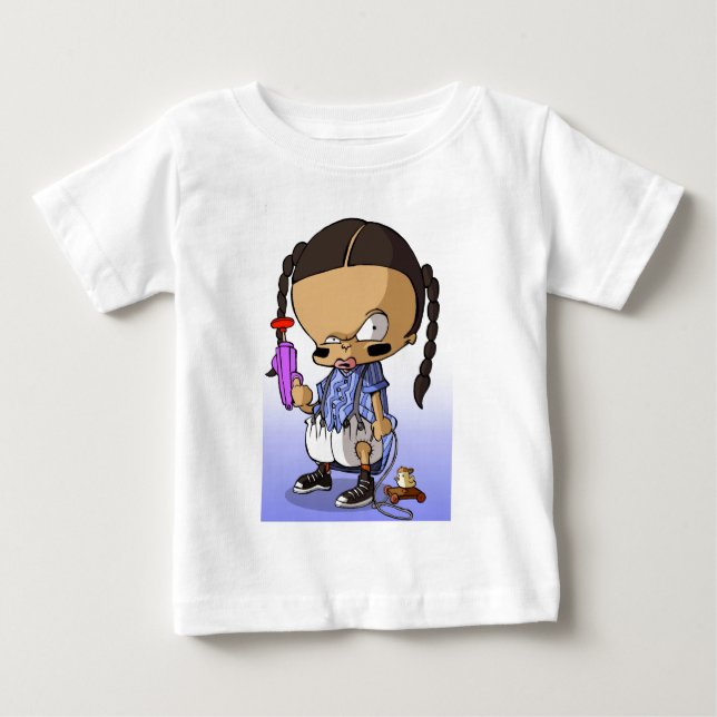 Camiseta Para Bebê Bebê Hip Hop Gangsta (Frente)