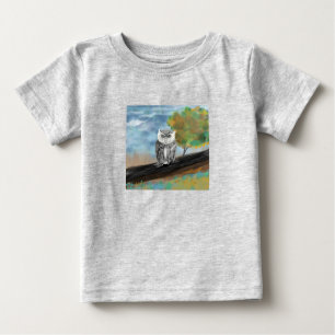 Camiseta Para Bebê Bebê Impressão de Coruja Sazonal
