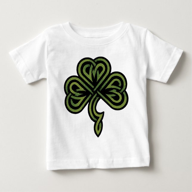 Camiseta Para Bebê Bebê irlandês do trevo (Frente)