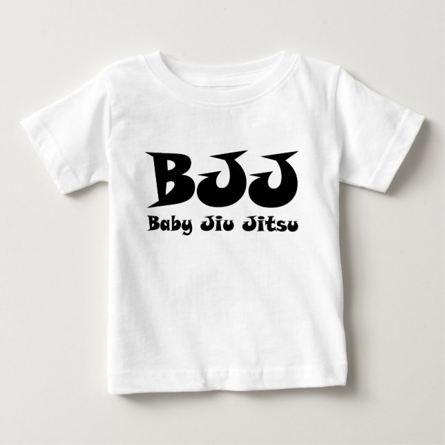 Camiseta Para Bebê Bebê Jiu Jitsu - Criança de Longa Folga (Frente)