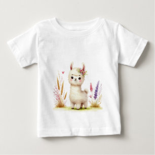 Camiseta Para Bebê Bebê Lhama