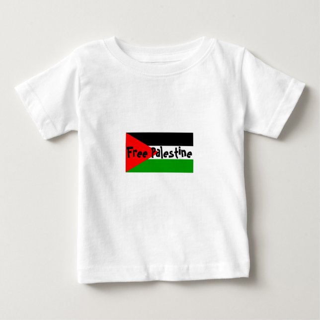 Camiseta Para Bebê Bebê livre de Palestina ao T da criança (Frente)