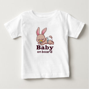 Camiseta Para Bebê Bebê Macaco Adormecido Fofo "Bebê a Bordo" Carro