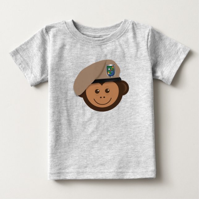 Camiseta Para Bebê Bebê Macaco Guarda Florestal (Frente)