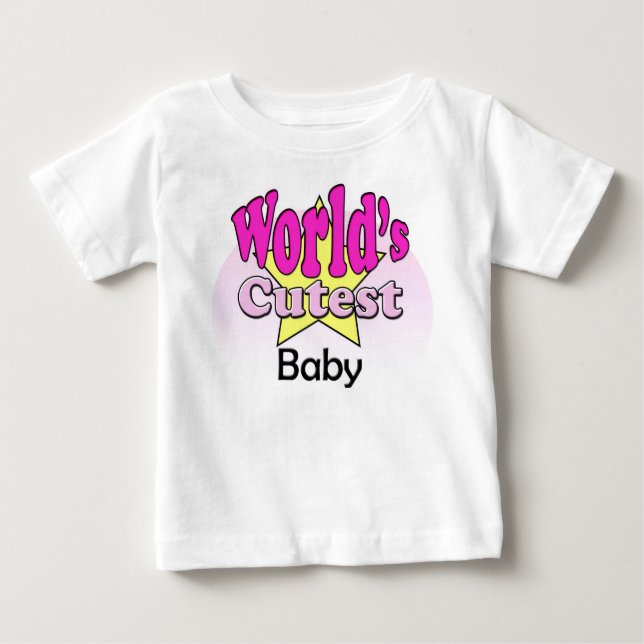 Camiseta Para Bebê Bebê mais fofo do mundo (Frente)