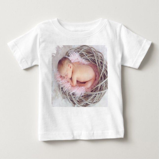 Camiseta Para Bebê Bebê, Menina, Recém-Nascida (Frente)