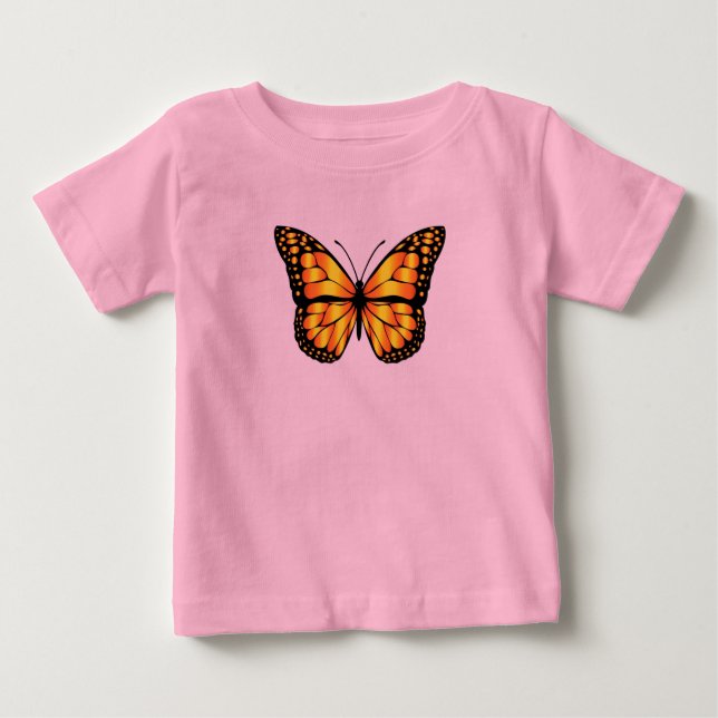 Camiseta Para Bebê Bebê Menina T-Shirt Butterfly (Frente)