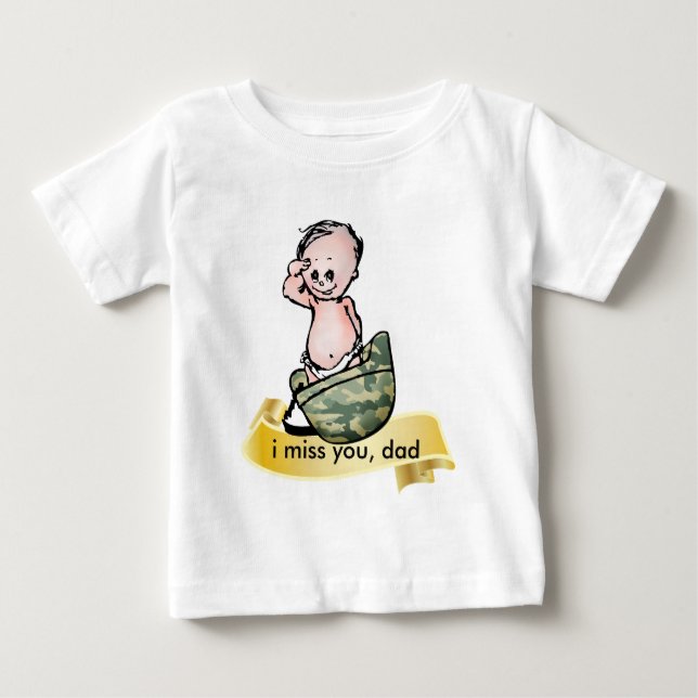 Camiseta Para Bebê Bebê militar (Frente)