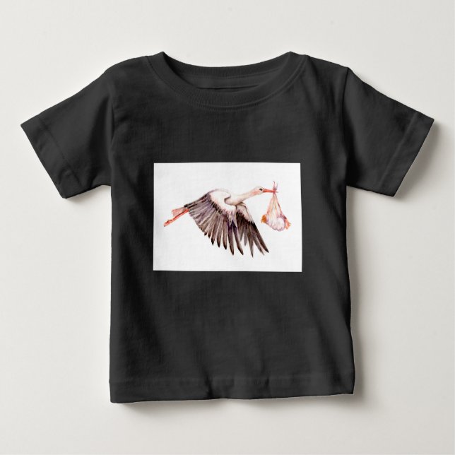 Camiseta Para Bebê Bebê na Stork (Frente)