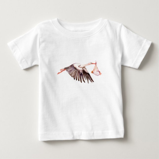 Camiseta Para Bebê Bebê na Stork (Frente)