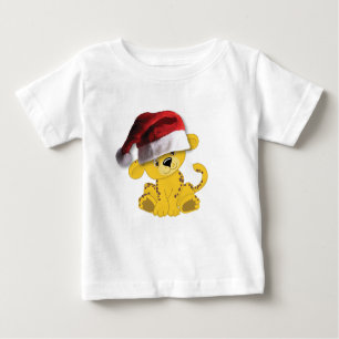 Camiseta Para Bebê Bebê Natal Cheetah