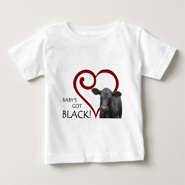 Camiseta Para Bebê Bebê obtido preto (Frente)