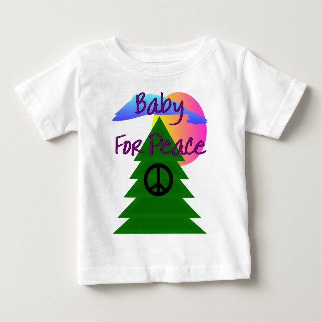 Camiseta Para Bebê "Bebê para a paz"--t-shirt para bebês (Frente)