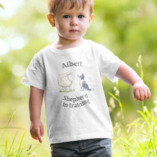 Camiseta Para Bebê Bebê pastor, ovelha e ovelha
