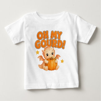 Camiseta Para Bebê Bebê Pequeno Dragão da Abóbora Fofa de Halloween