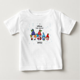 Camiseta Para Bebê Bebê personalizado da família Gnomos menino bebê