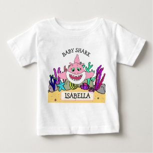 Camiseta Para Bebê Bebê personalizado do tubarão do bebê