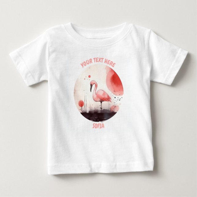 Camiseta Para Bebê Bebê personalizado Flamingo Tee (Frente)