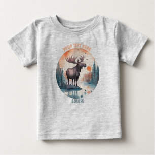 Camiseta Para Bebê Bebê personalizado Moose Tee