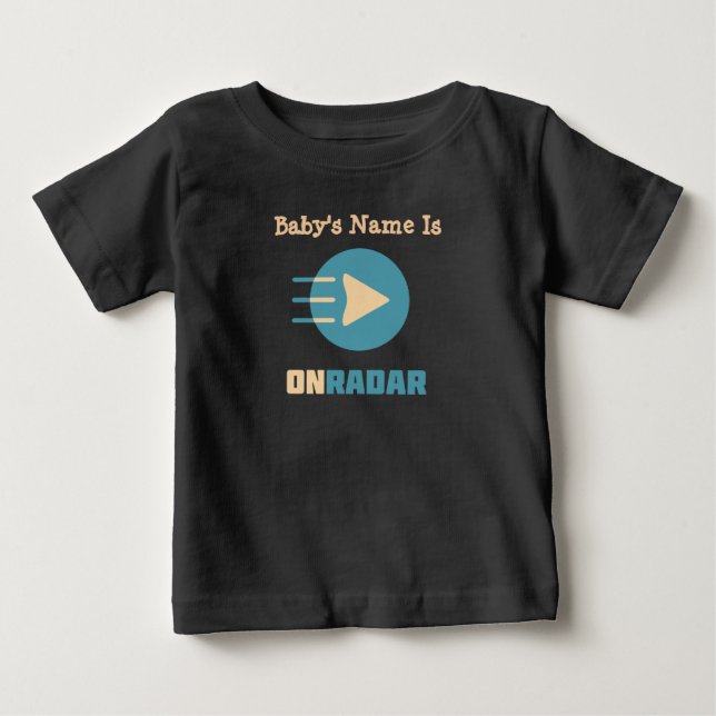 Camiseta Para Bebê Bebê Personalizado No Radar (Frente)