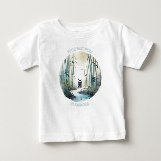 Camiseta Para Bebê Bebê personalizado Panda Tee (Frente)