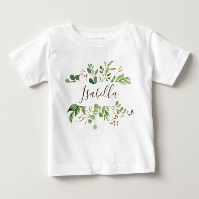 Camiseta Para Bebê Bebê personalizado pela Greenery (Frente)