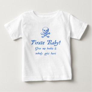 Camiseta Para Bebê Bebê Pirata Humorista