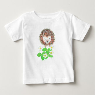 Camiseta Para Bebê Bebê, porca e flores de morango selvagem