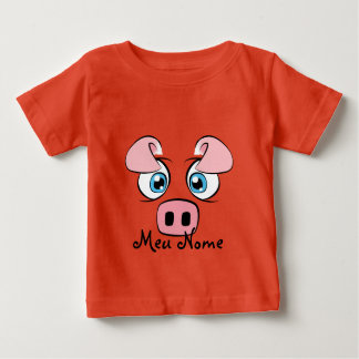 Camiseta Para Bebê Bebê Porco Personalizável
