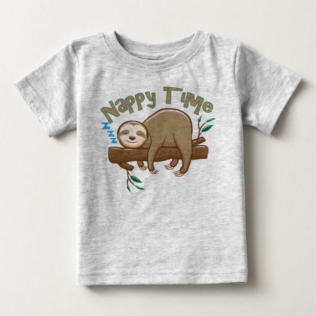 Camiseta Para Bebê Bebê Preguiça Bebê (Frente)