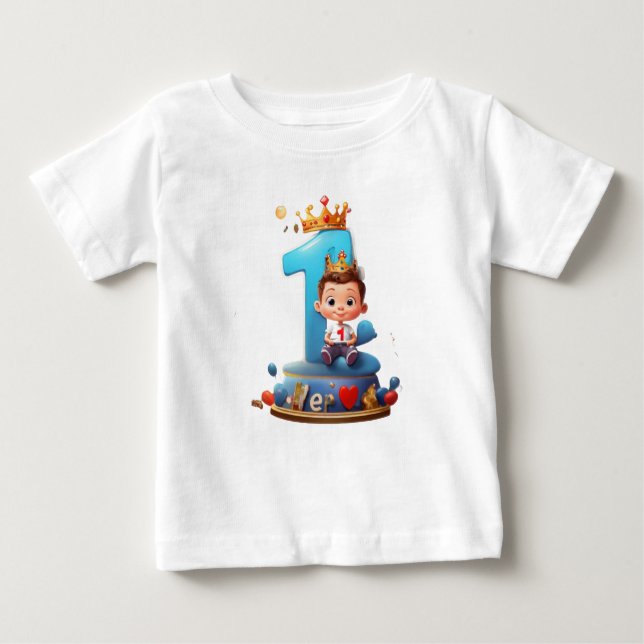 Camiseta Para Bebê Bebê Primeiro Aniversário com Vela (Frente)
