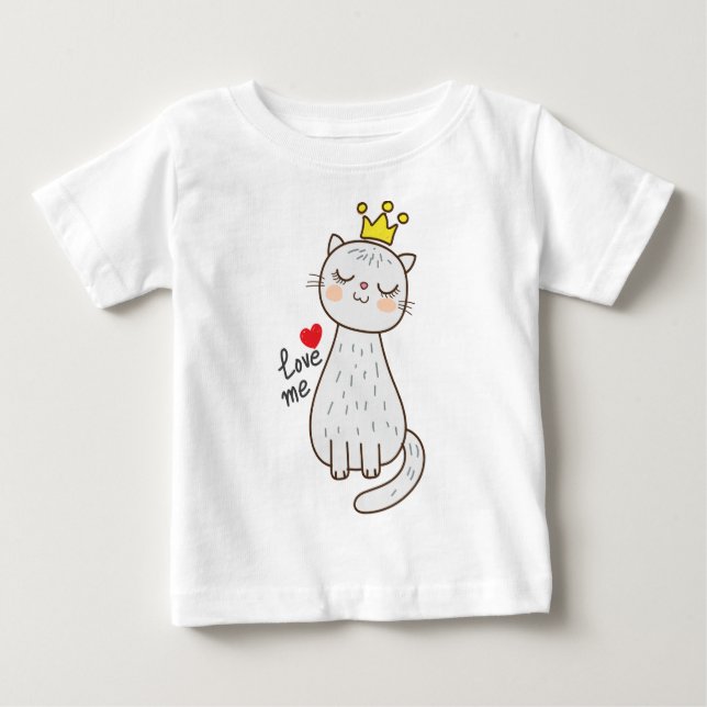Camiseta Para Bebê Bebê princesa gato (Frente)