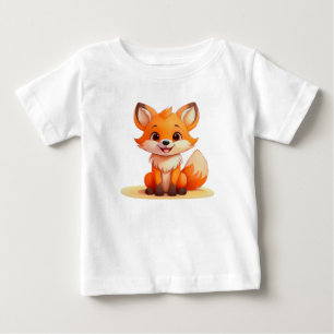 Camiseta Para Bebê Bebê Raposa Fofa – Design Adorável de Camiseta Inf