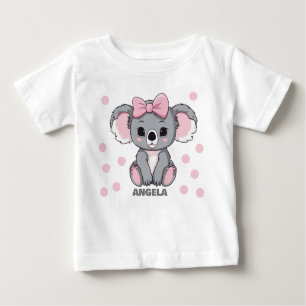 Camiseta Para Bebê Bebê Rosa Koala Bear