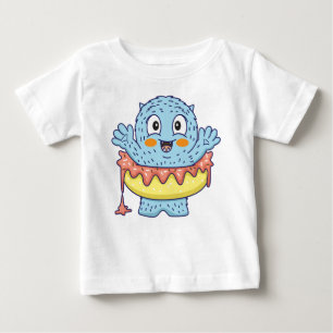 Camiseta Para Bebê Bebê rosquinha monstro