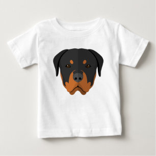 Camiseta Para Bebê Bebê Rottweiler