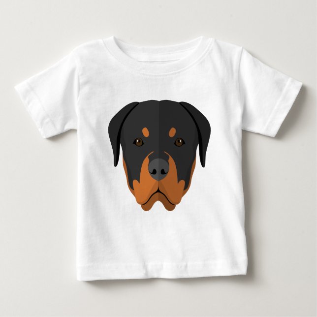 Camiseta Para Bebê Bebê Rottweiler (Frente)
