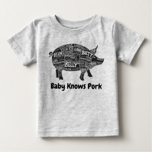 Camiseta Para Bebê Bebê sabe porco 🐖 peças de porco