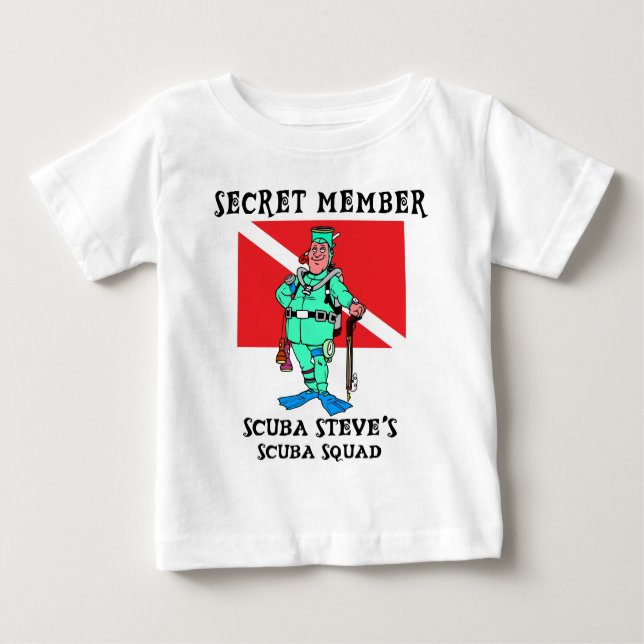 Camiseta Para Bebê Bebê secreto de Steve do MERGULHADOR do membro (Frente)