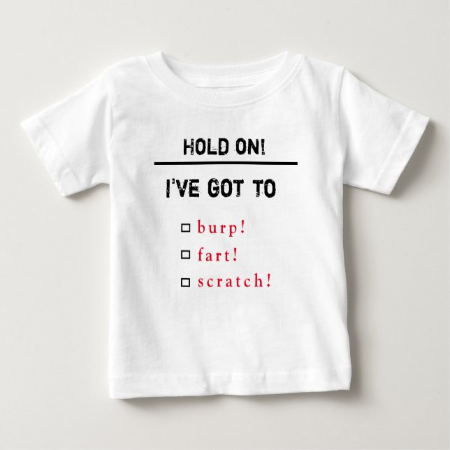 Camiseta Para Bebê Bebê segura no folheto (Frente)