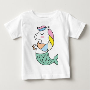 Camiseta Para Bebê Bebê sereia unicórnio