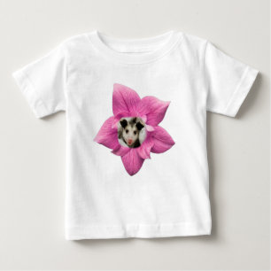 Camiseta Para Bebê Bebê Sorrindo O gambá Sorrindo Floral