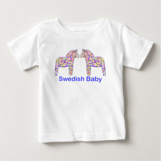 Camiseta Para Bebê Bebê sueco Confetti Dala Horse
