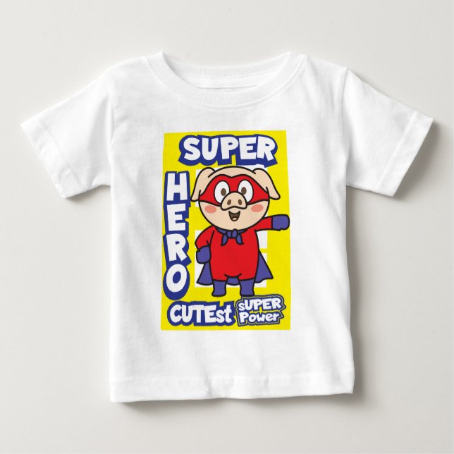 Camiseta Para Bebê Bebê super herói (Frente)