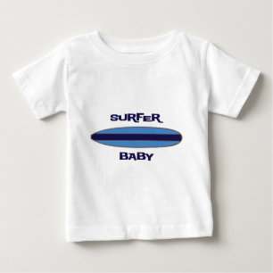 Camiseta Para Bebê Bebê Surfer Azul