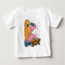 Bebê surfista de flamingo
